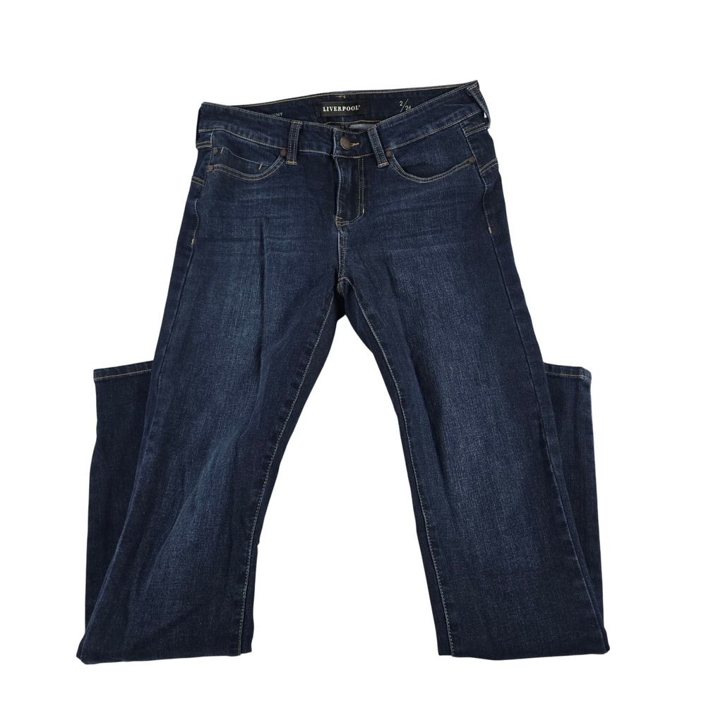 Liverpool The Hugger Skinny Jean Dark Indigo Wash Womens Size 2/26 Stretch Denim